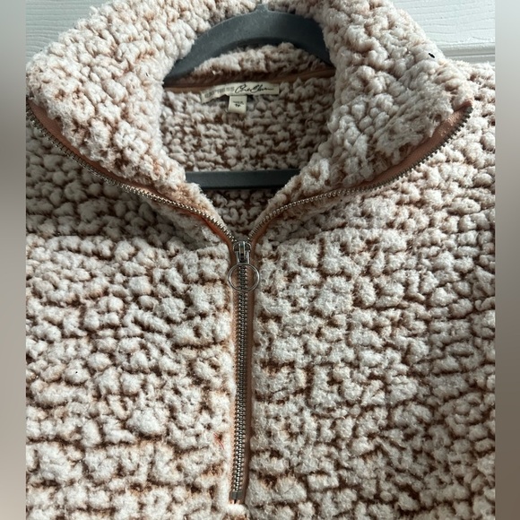 Express One Eleven Sherpa Fleece 1/4 Zip Maroon Size XS - Picture 4 of 8